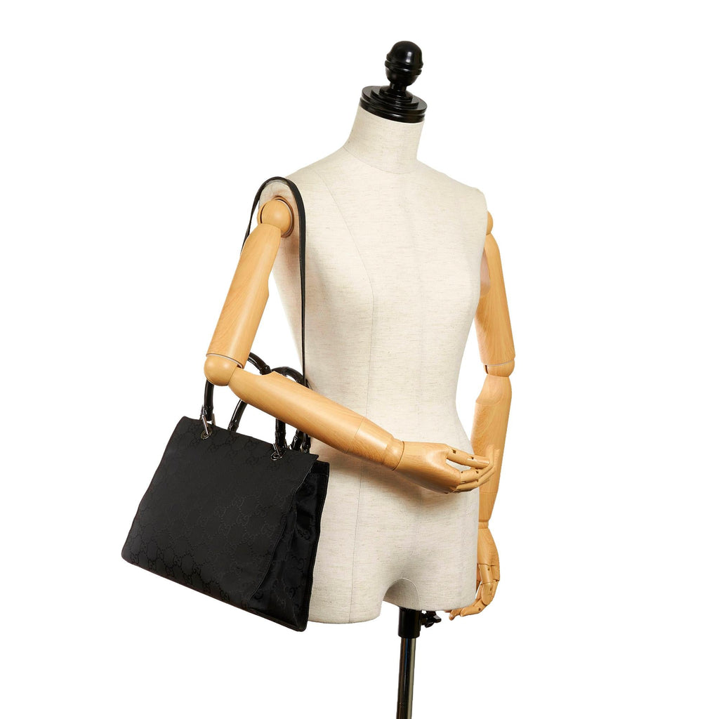 Gucci Gucci Nylon Bamboo Satchel (SHG-30579)