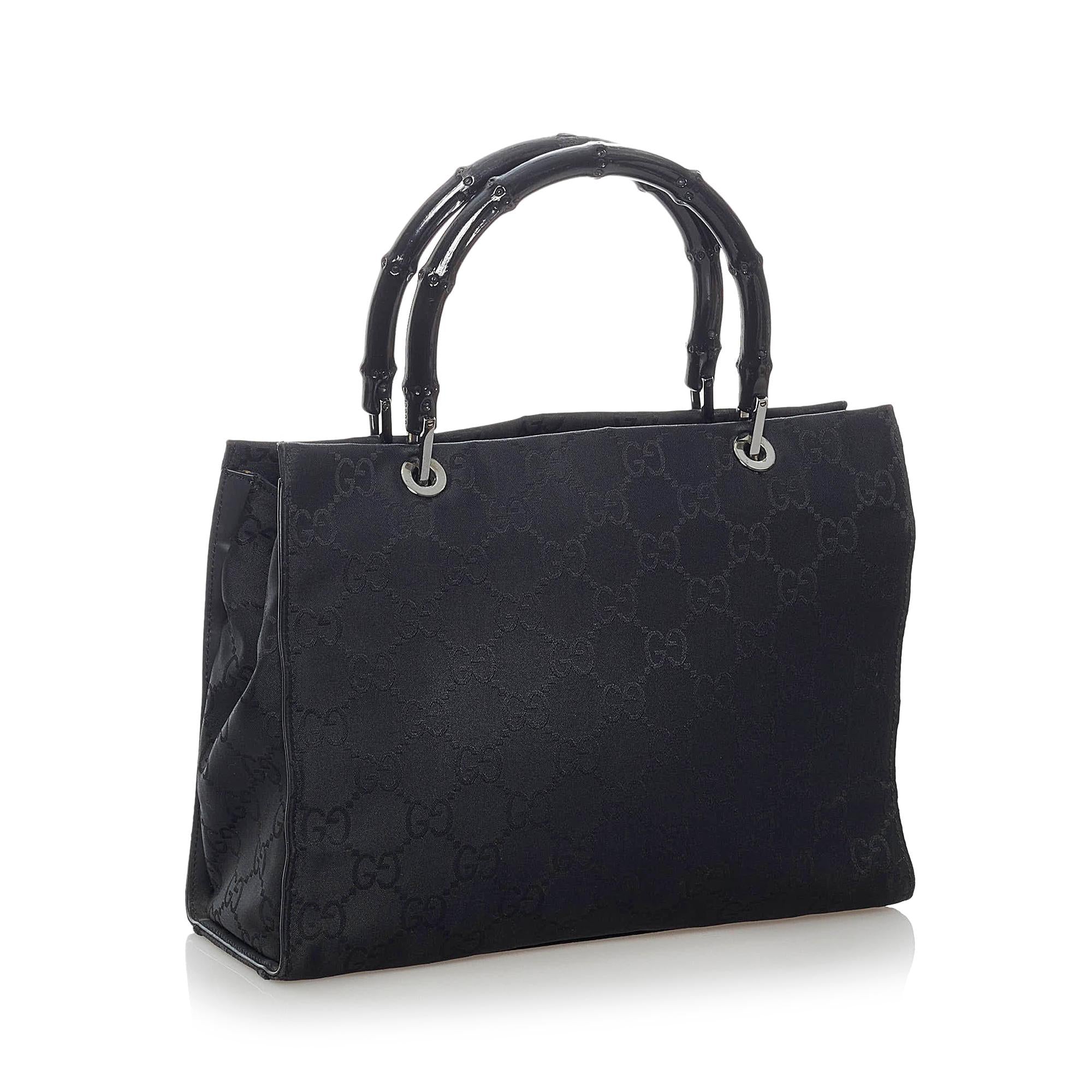 Gucci Gucci Nylon Bamboo Satchel (SHG-30579)