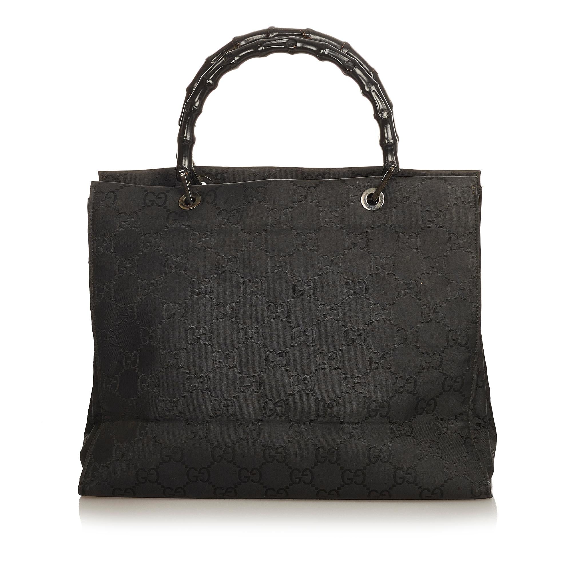 Gucci Gucci Nylon Bamboo Tote Bag (SHG-25219)