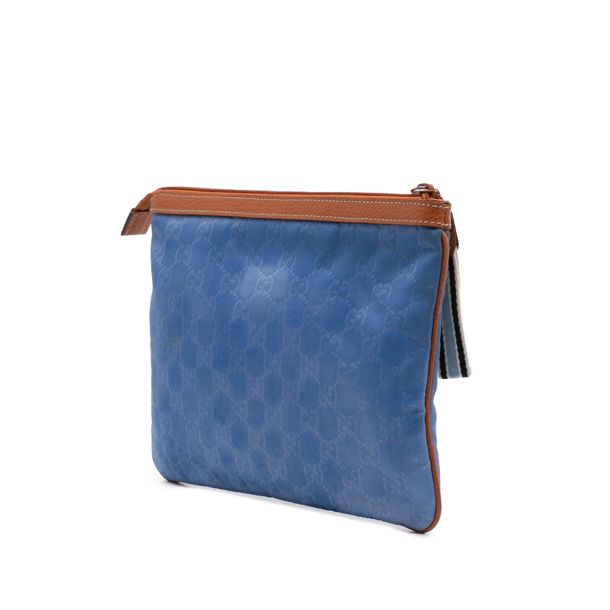 Gucci GG Nylon Top Zip Clutch