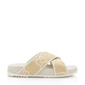 Gucci GG Raffia Leather Crisscross Slides - Size 9 / 39 (SHF-LVhJEw)