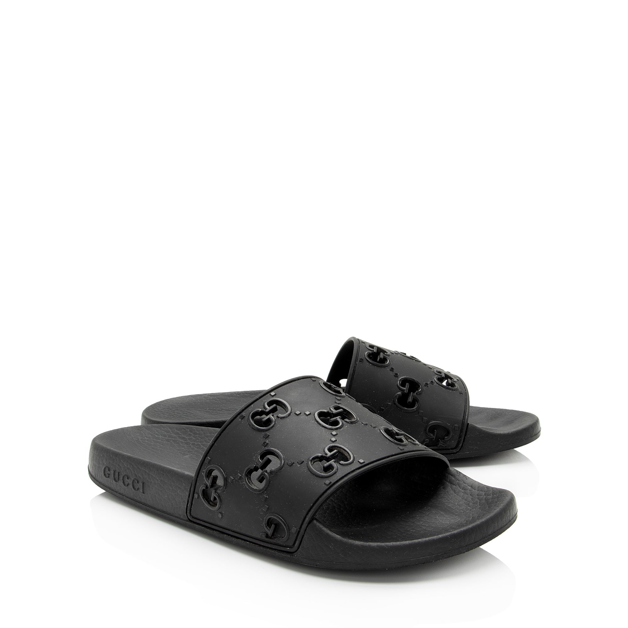 Gucci GG Rubber Slides - Size 9 / 39 (SHF-YEdrbx)