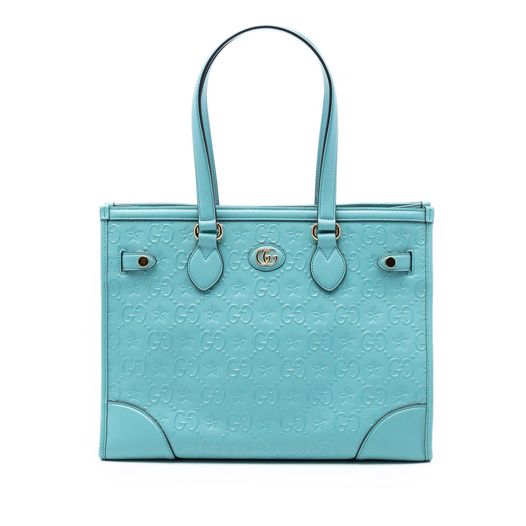 Gucci GG Star Embossed Leather Tote