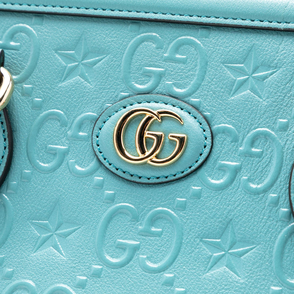 Gucci GG Star Embossed Leather Tote
