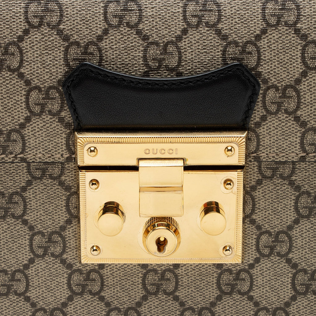 Gucci GG Supreme Bamboo Padlock Top Handle