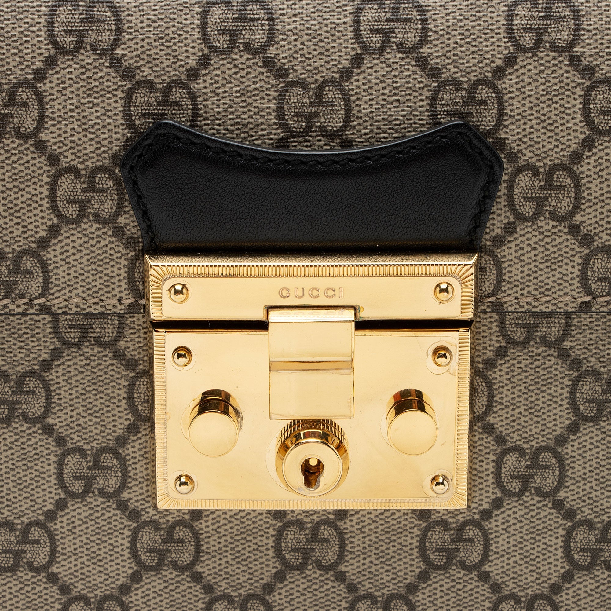 Gucci GG Supreme Bamboo Padlock Top Handle