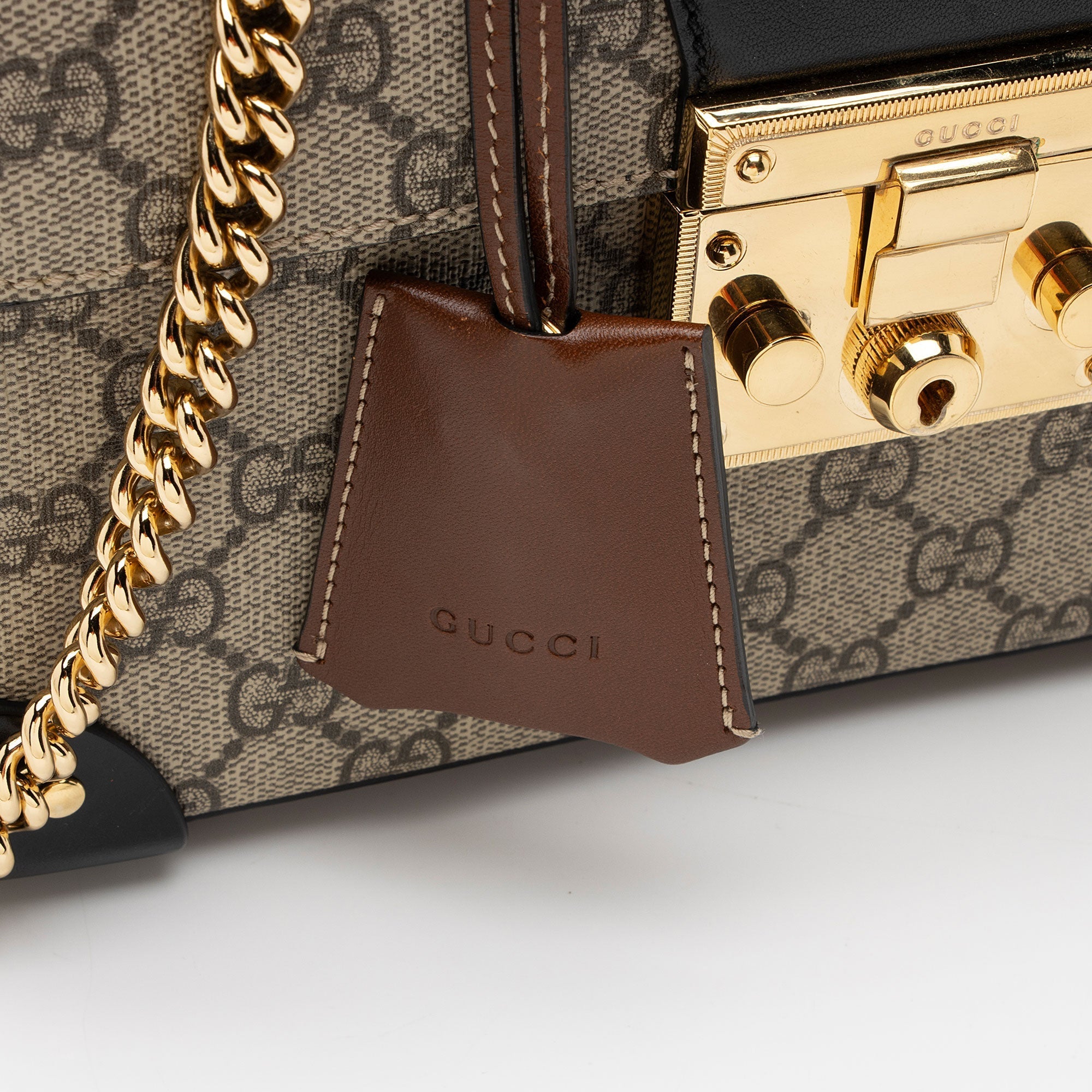 Gucci GG Supreme Bamboo Padlock Top Handle
