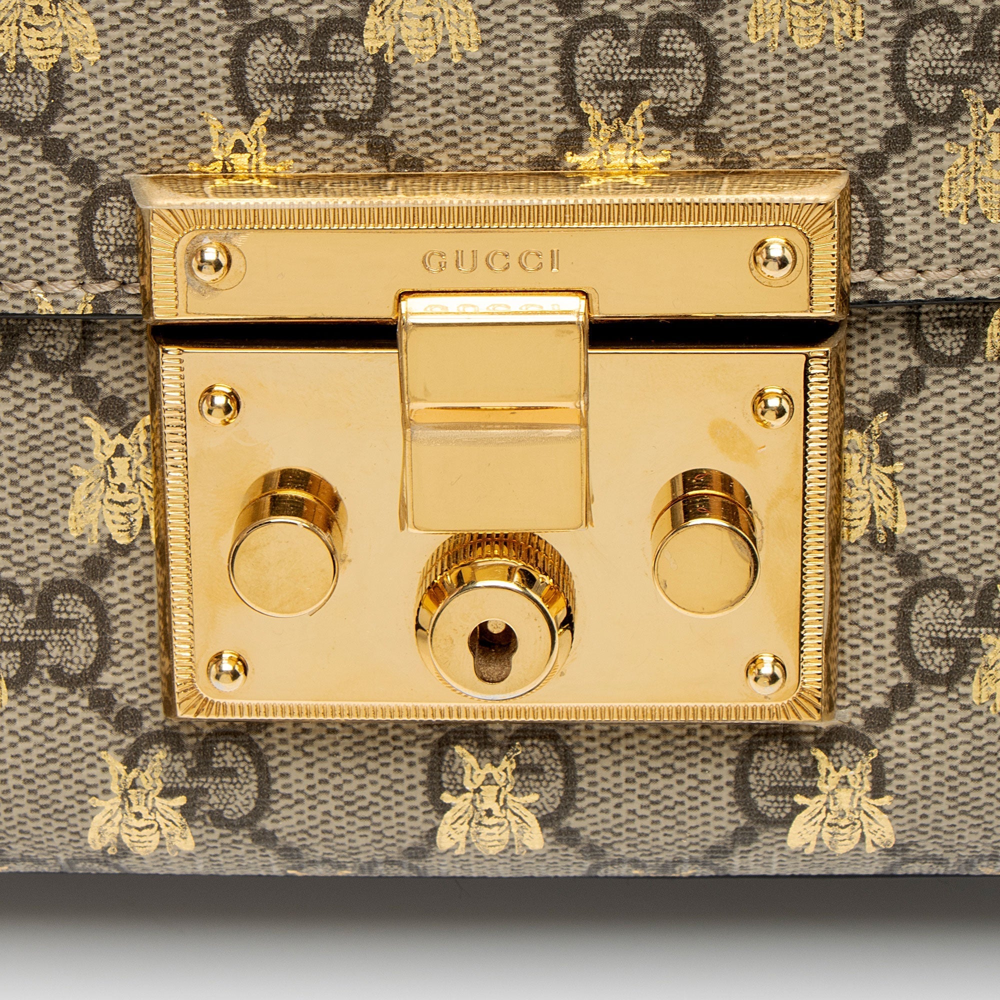 Gucci GG Supreme Bee Padlock Small Shoulder Bag