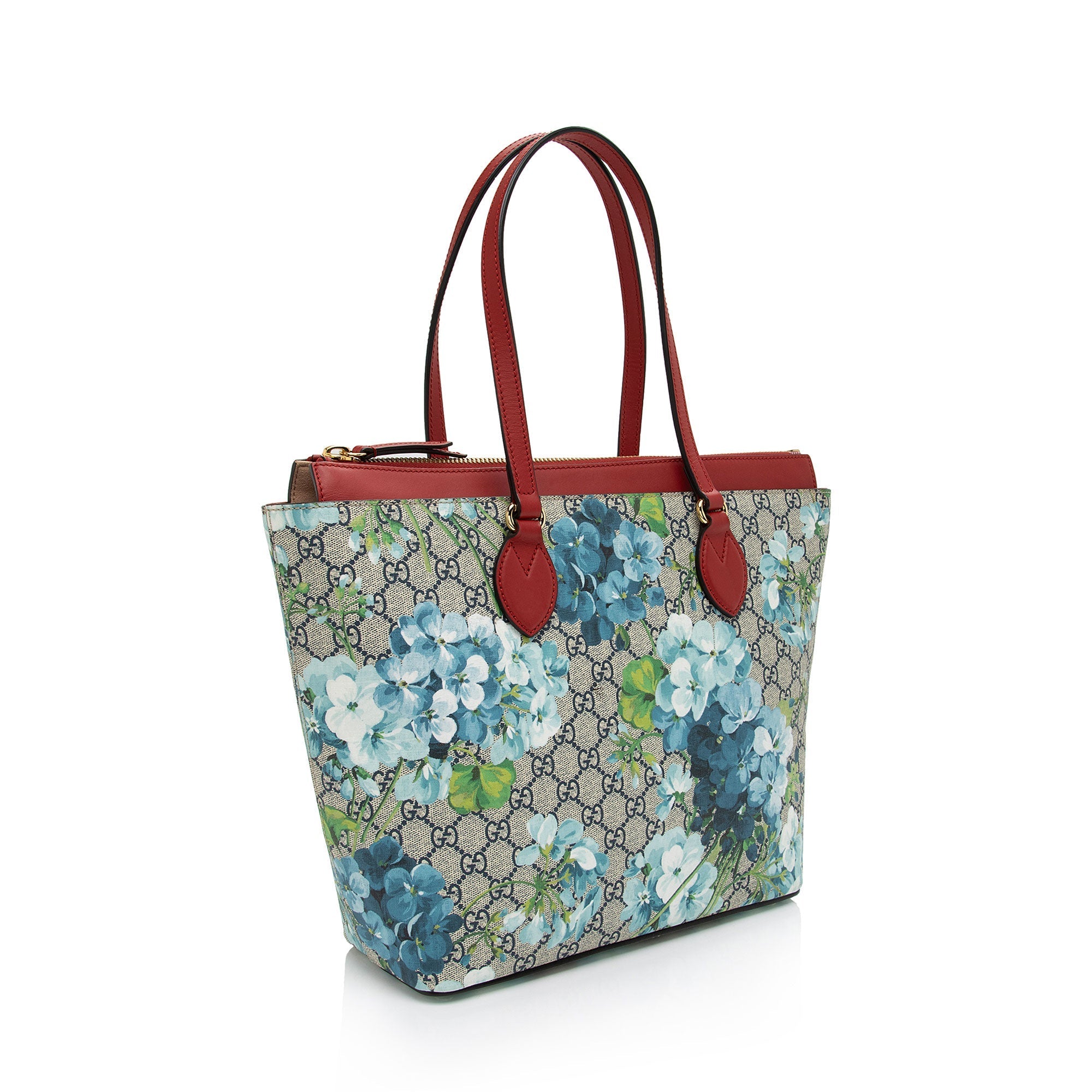 Gucci GG Supreme Blooms Large Zip Tote (SHF-qDfhoQ)