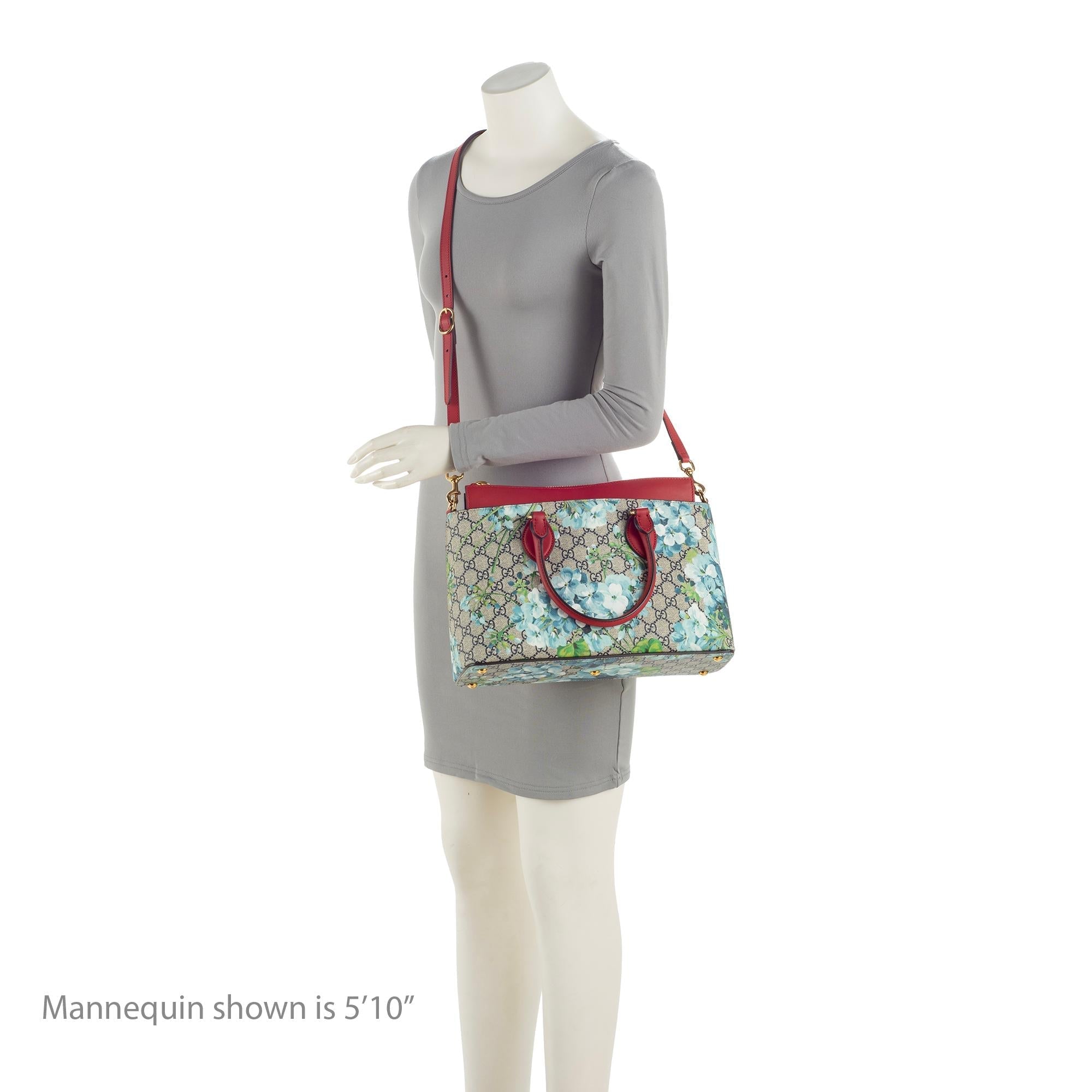 Gucci GG Supreme Blooms Medium Zip Tote