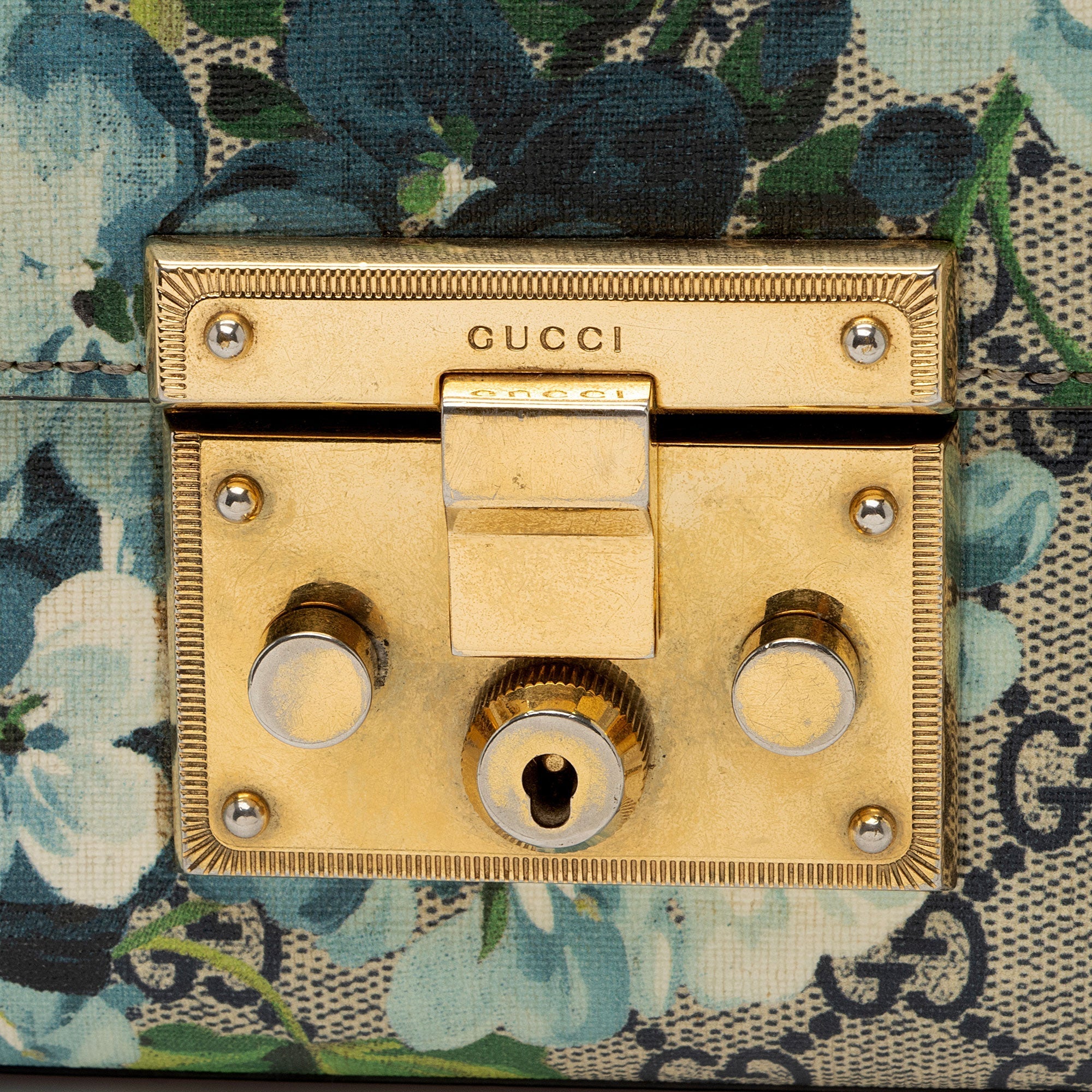 Gucci GG Supreme Blooms Padlock Small Shoulder Bag (SHF-aRDxaC)