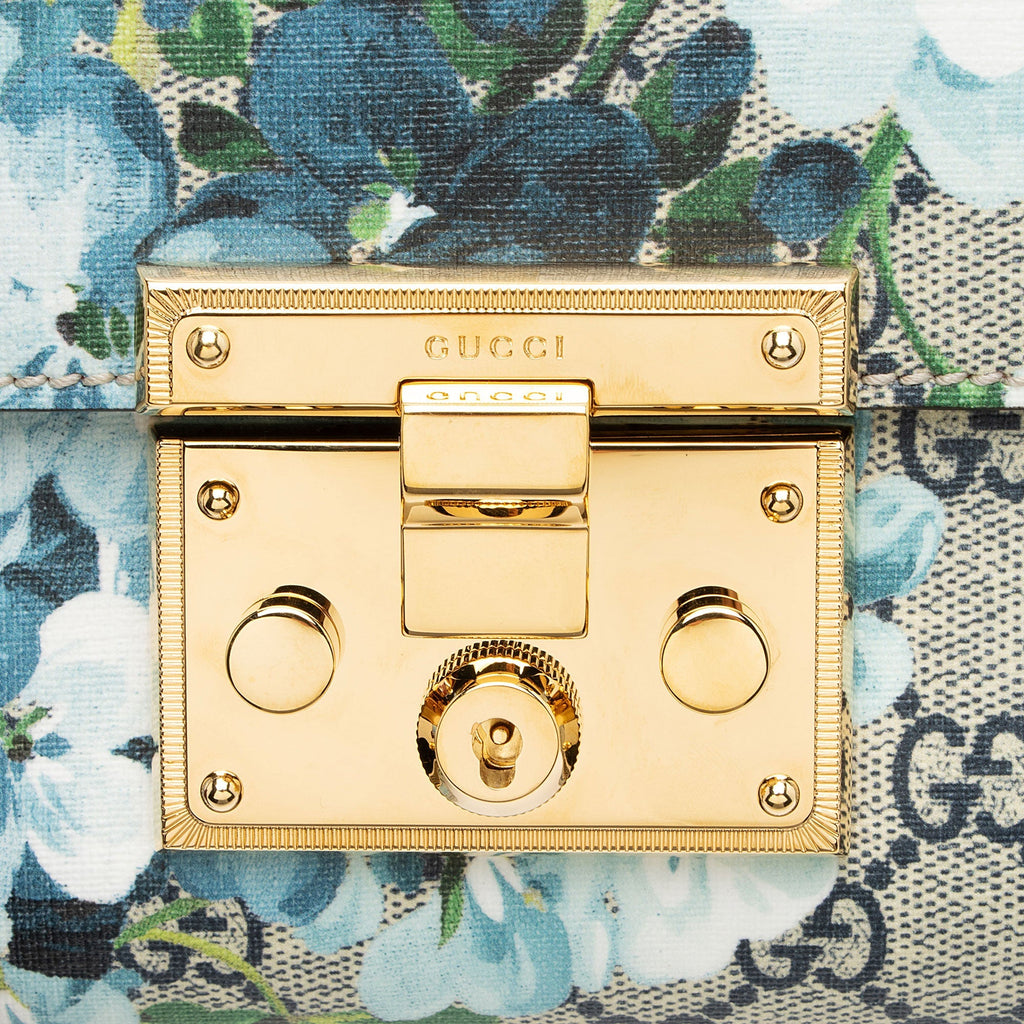 Gucci GG Supreme Blooms Padlock Small Shoulder Bag