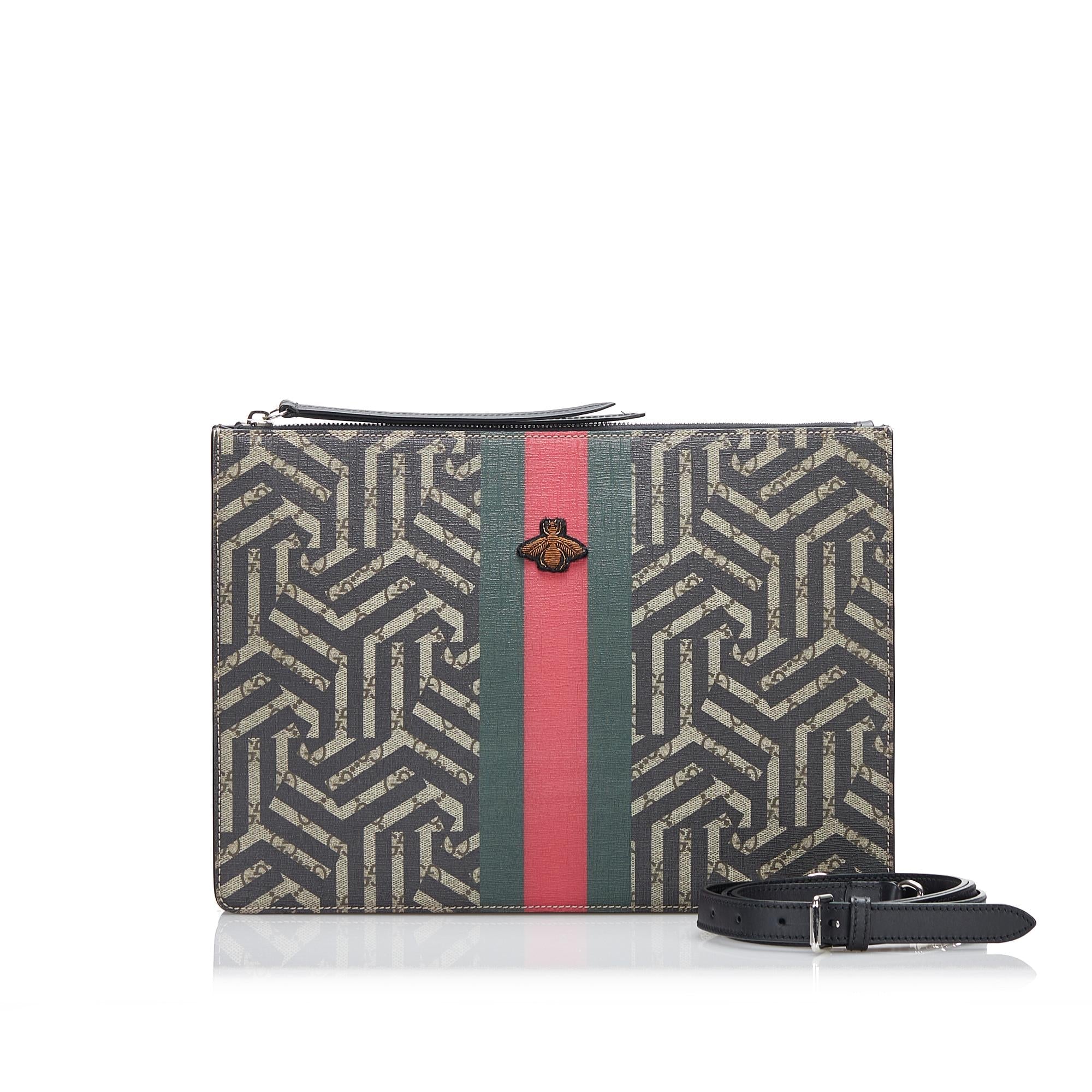 Gucci GG Supreme Caleido Web Bee Crossbody Bag (SHG-b130uG)