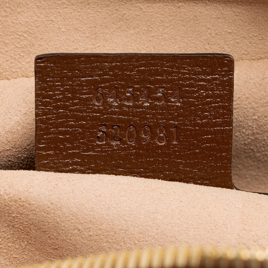 Gucci GG Supreme Calfskin Horsebit 1955 Small Shoulder Bag (SHF-4Qxiep)
