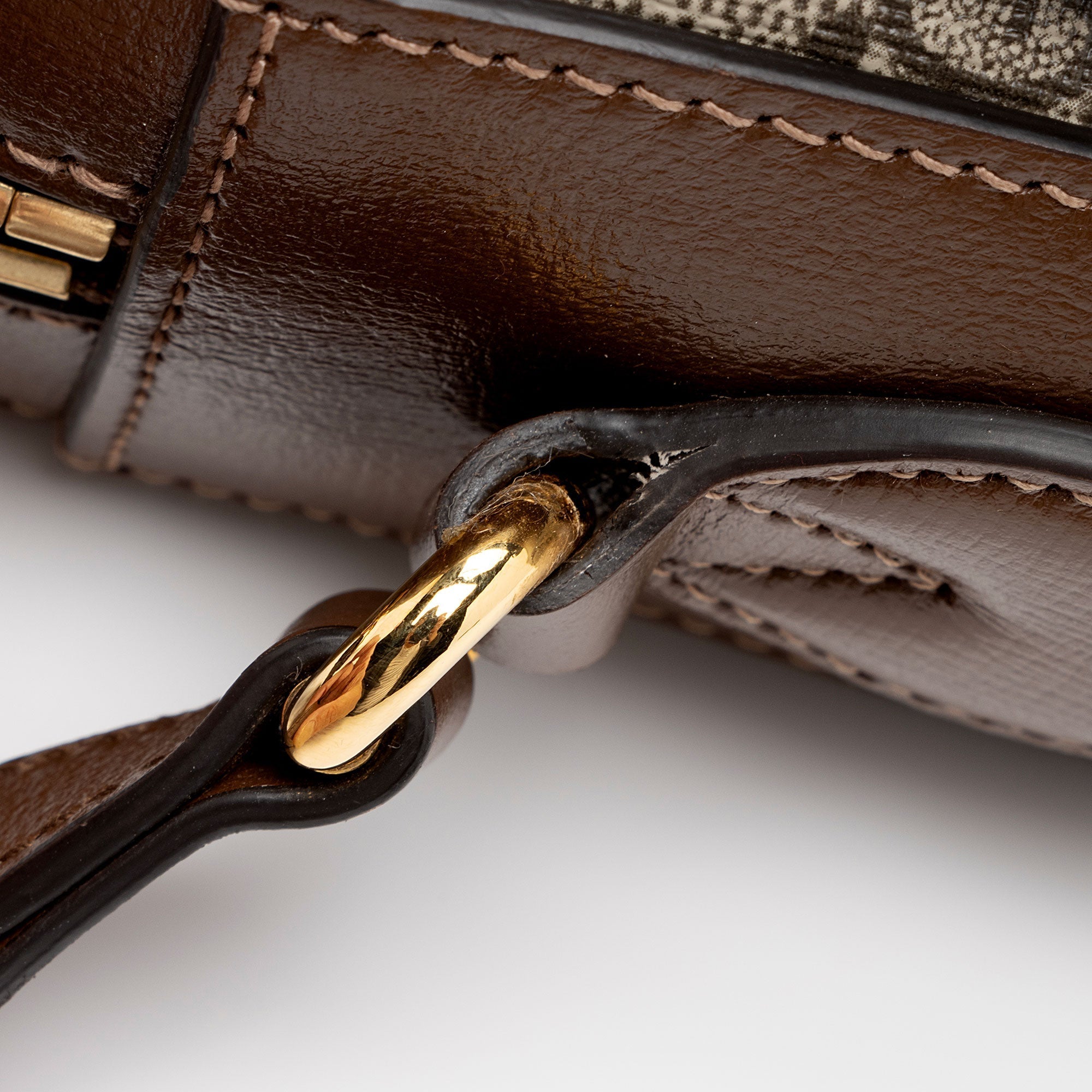 Gucci GG Supreme Calfskin Horsebit 1955 Small Shoulder Bag (SHF-4Qxiep)