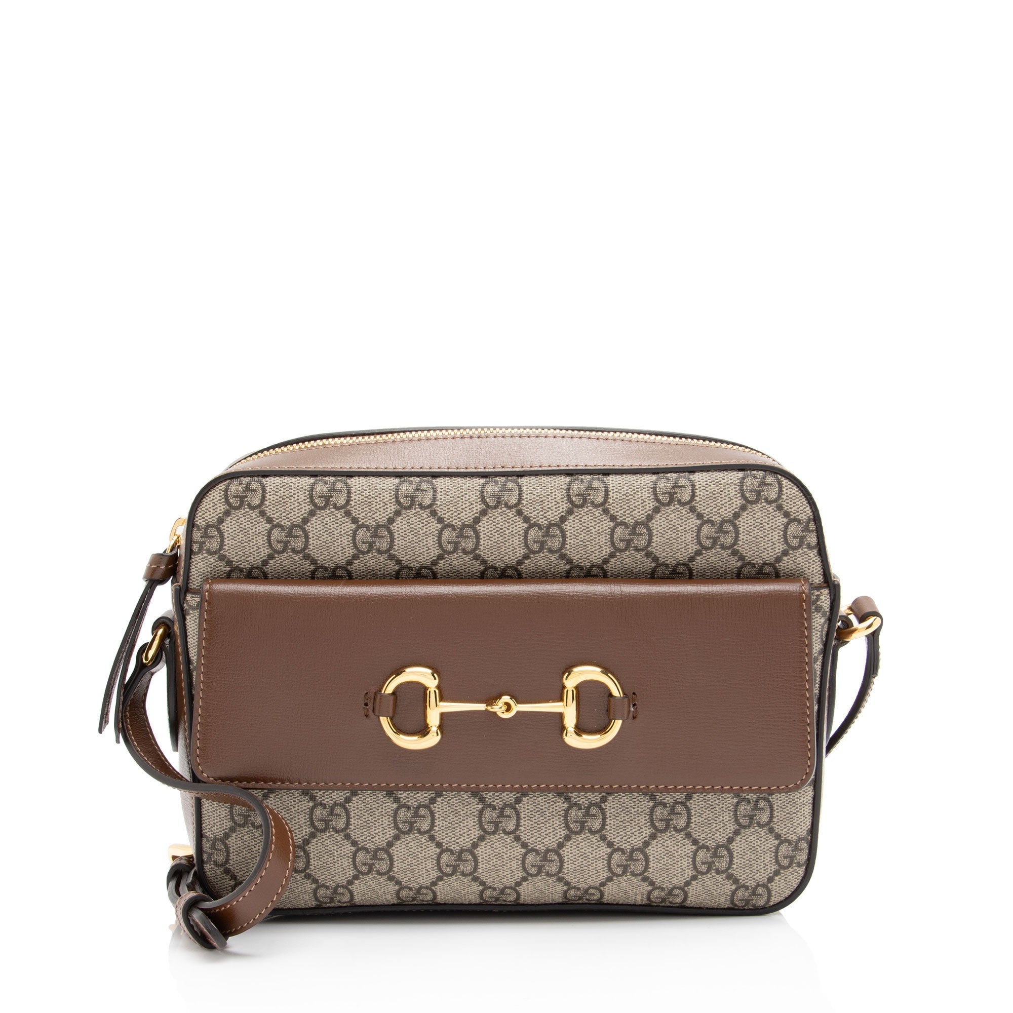 Gucci GG Supreme Calfskin Horsebit 1955 Small Shoulder Bag (SHF-4Qxiep)