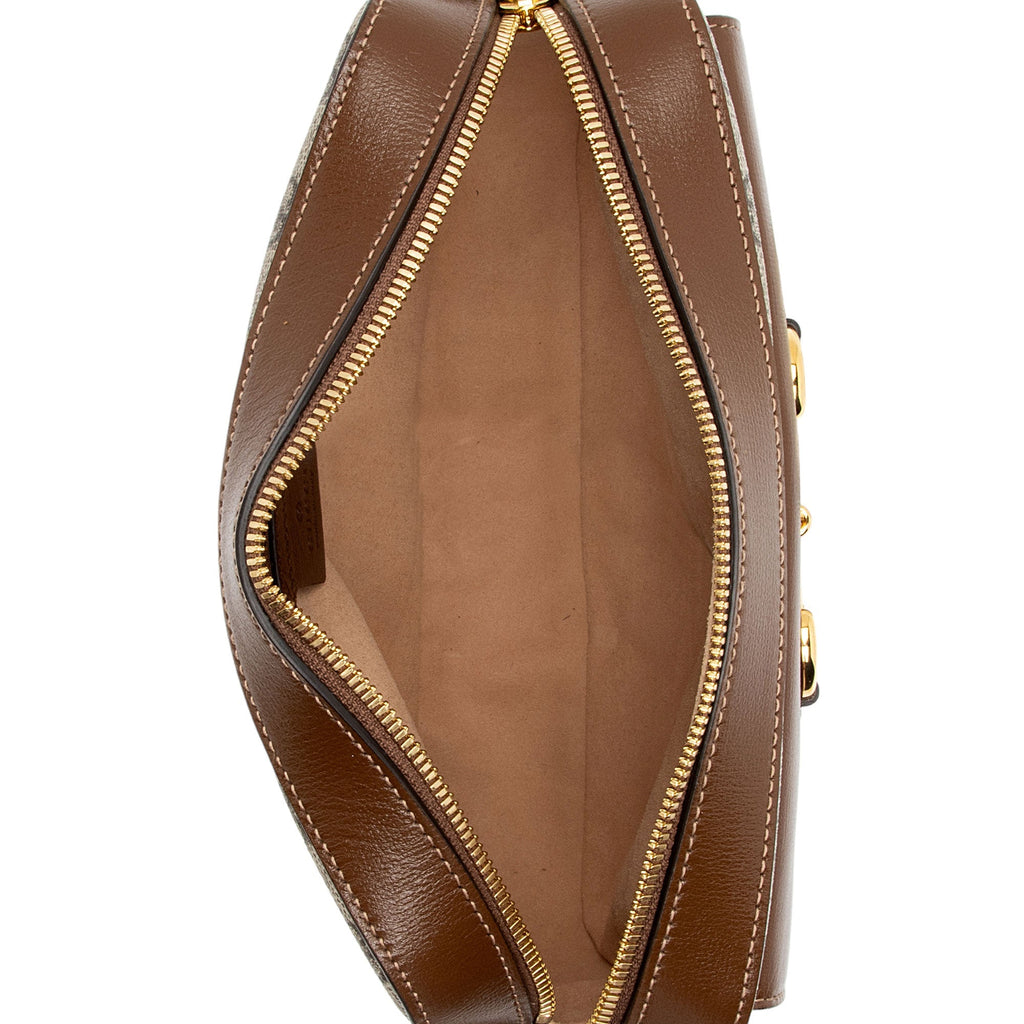 Gucci GG Supreme Calfskin Horsebit 1955 Small Shoulder Bag (SHF-4Qxiep)