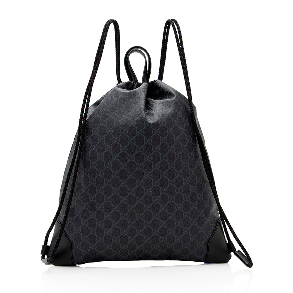 Gucci Gucci Supreme Canvas Drawstring Backpack (SHF-20551)