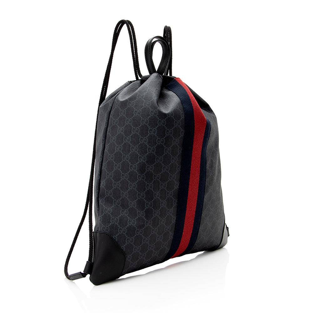 Gucci Gucci Supreme Canvas Drawstring Backpack (SHF-20551)