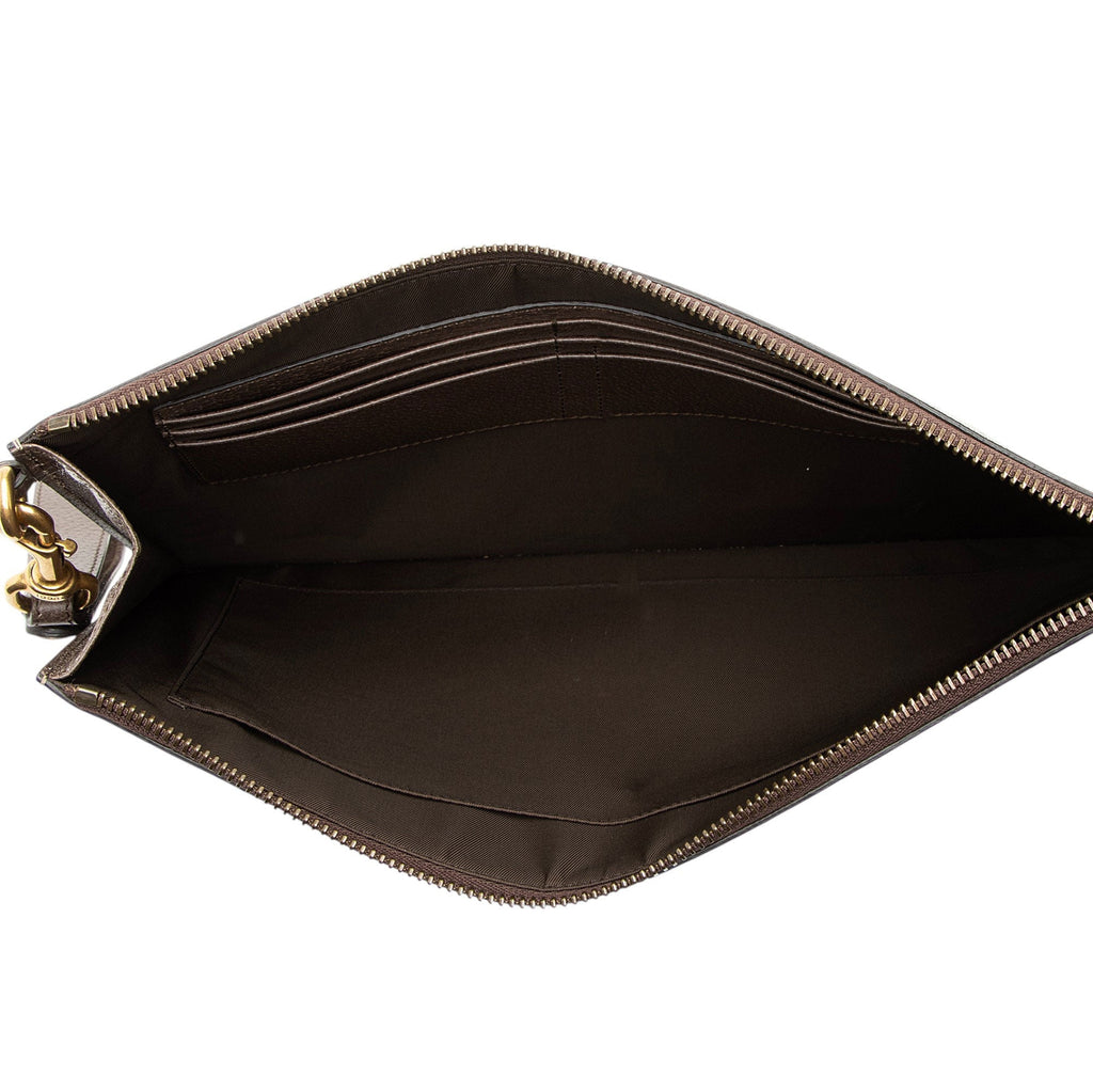 Gucci GG Supreme Chevron Zip Wristlet