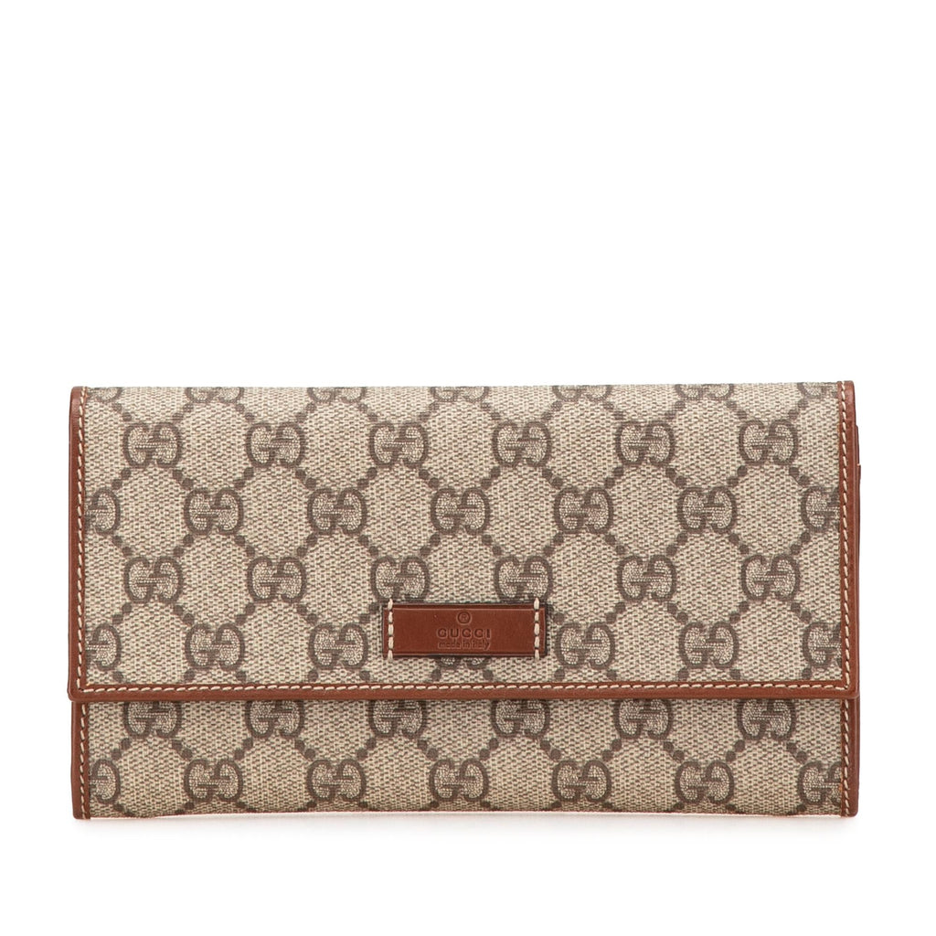 Gucci GG Supreme ContinLBtal Flap Wallet