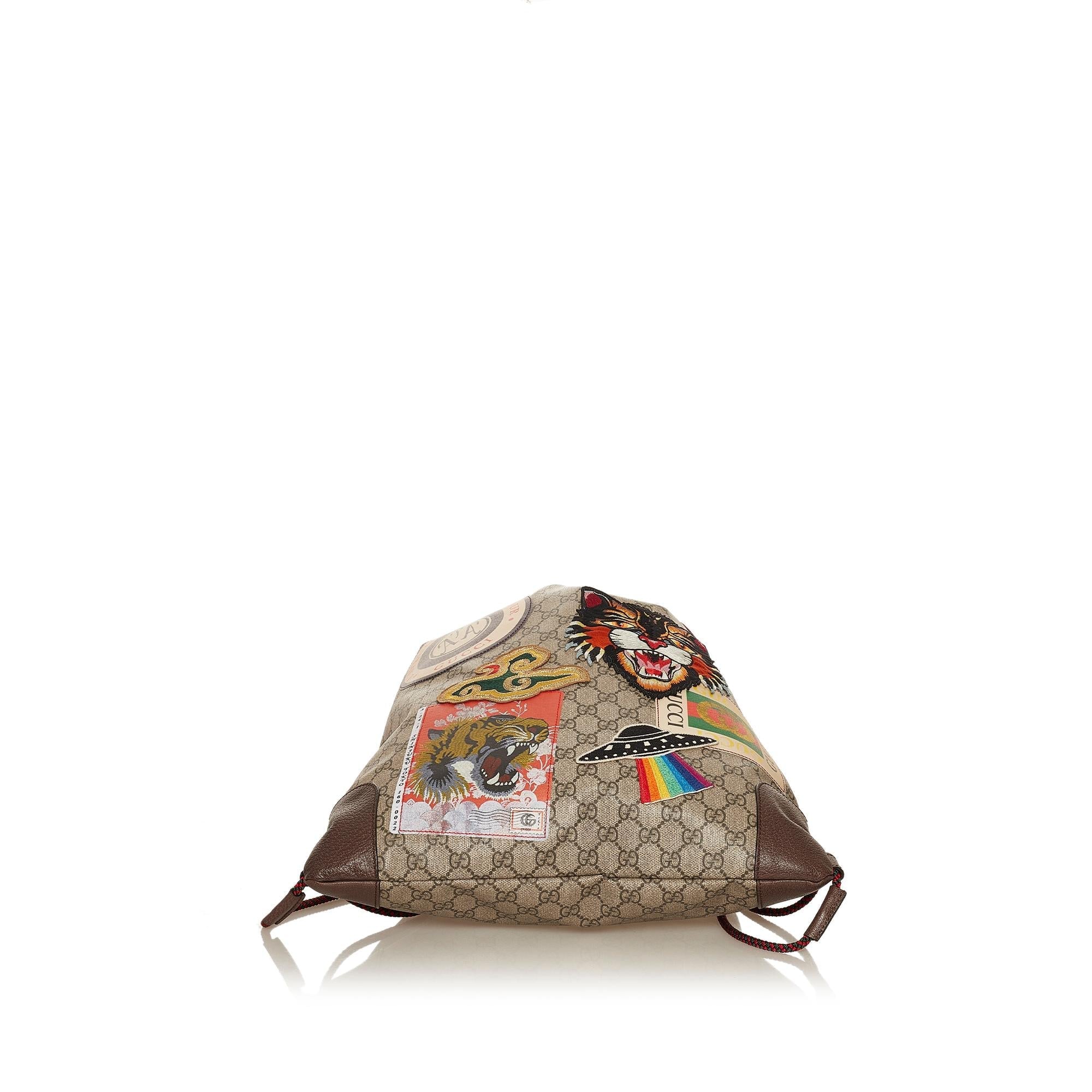 Gucci Gucci Supreme Courrier Drawstring Backpack (SHG-29536)