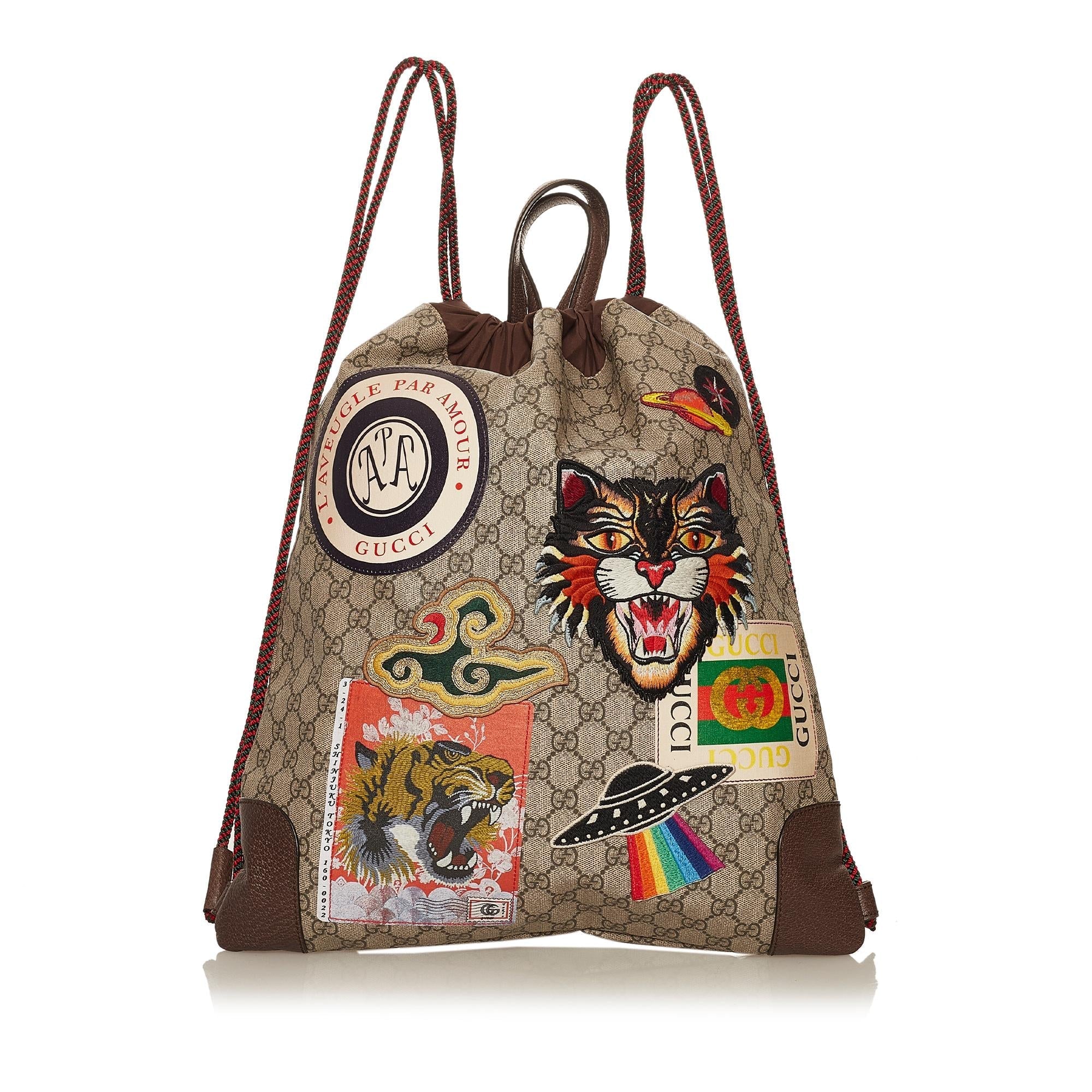 Gucci Gucci Supreme Courrier Drawstring Backpack (SHG-29536)