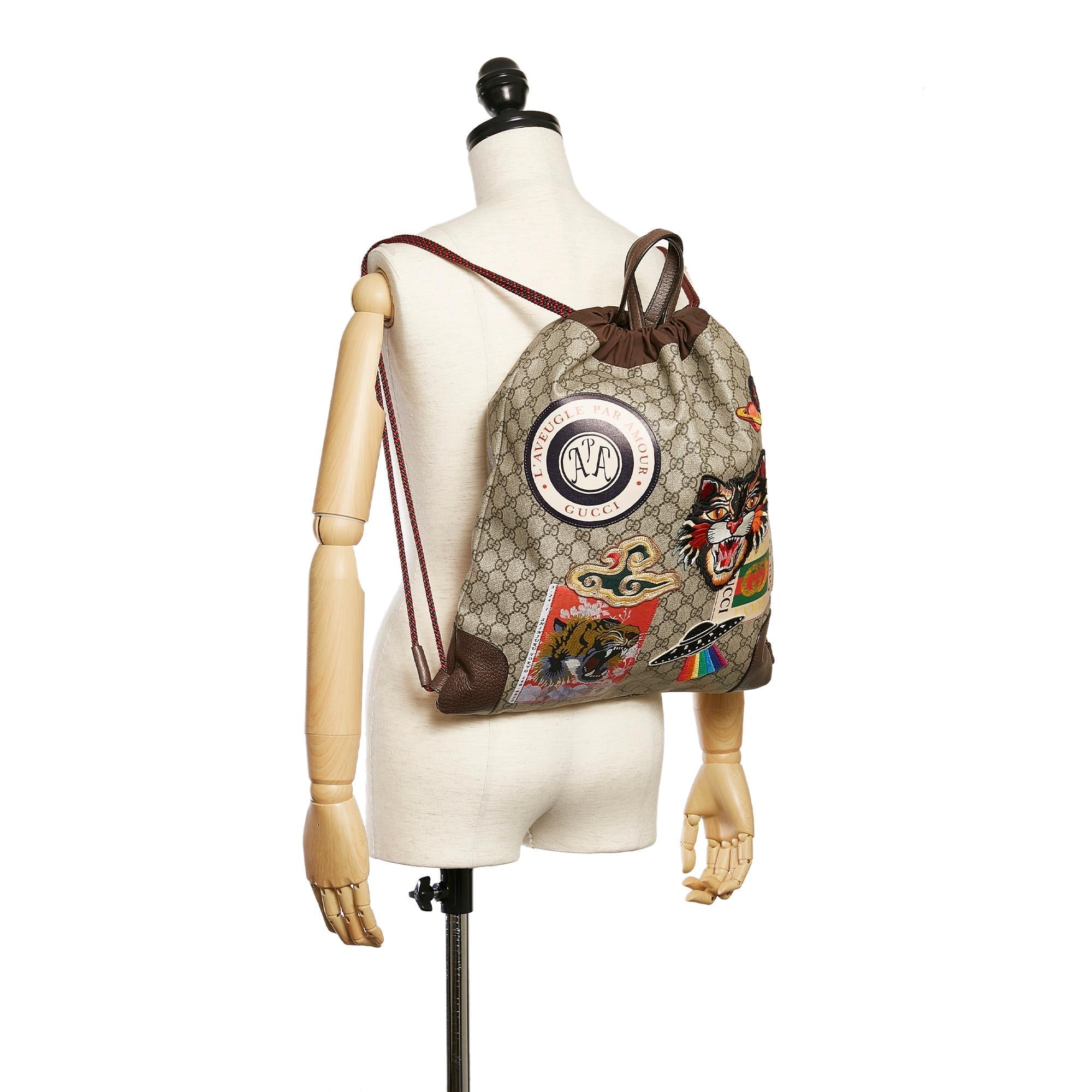 Gucci Gucci Supreme Courrier Drawstring Backpack (SHG-29536)