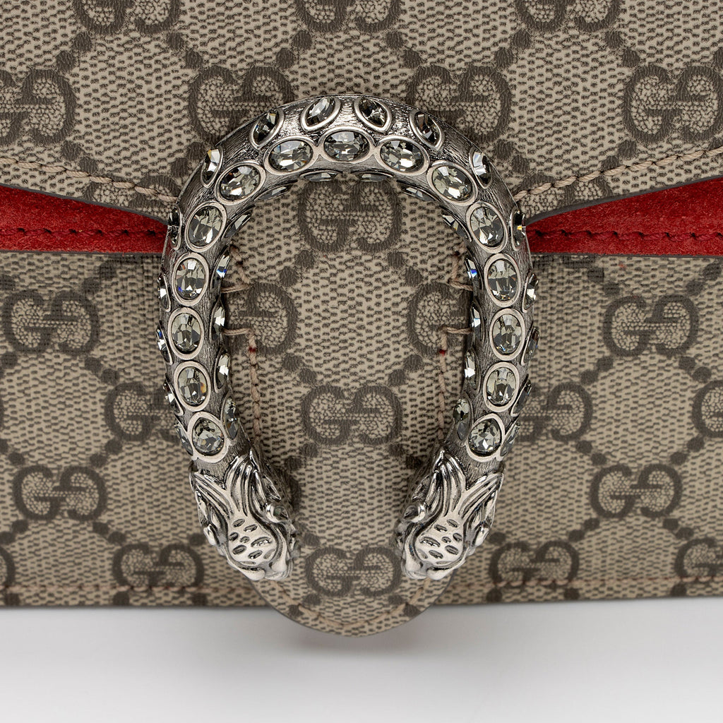 Gucci GG Supreme Crystal Dionysus Small Shoulder Bag (SHF-ILehqS)