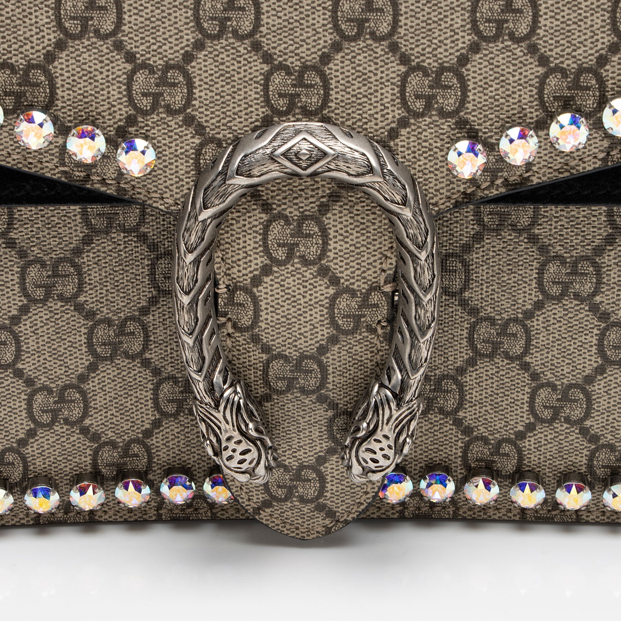 Gucci GG Supreme Crystal Studded Dionysus Medium Shoulder Bag