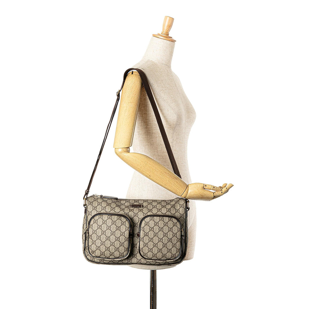 Gucci GG Supreme Double Pocket Crossbody