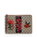 Gucci Gucci Supreme Embroidered Kingsnake Large Zip Pouch (SHF-19741)