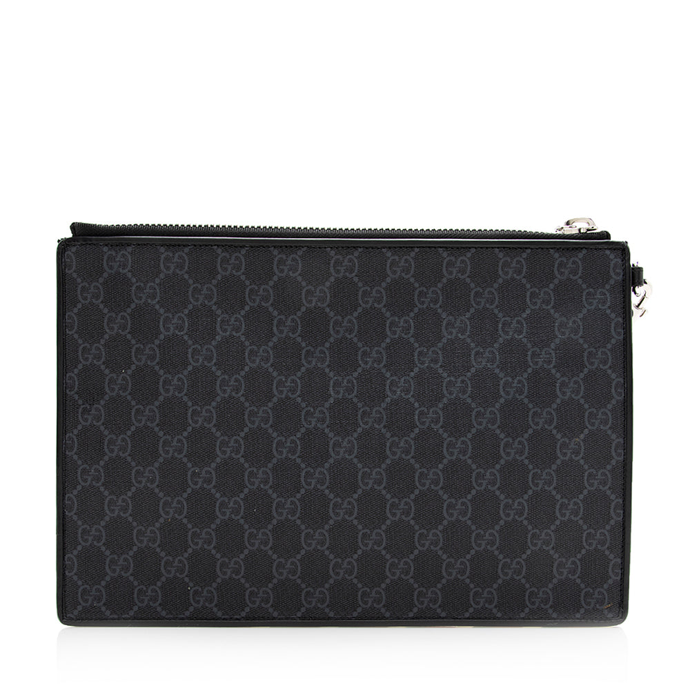 Gucci Gucci Supreme Embroidered Patchwork Large Zip Wristlet (SHF-20229)