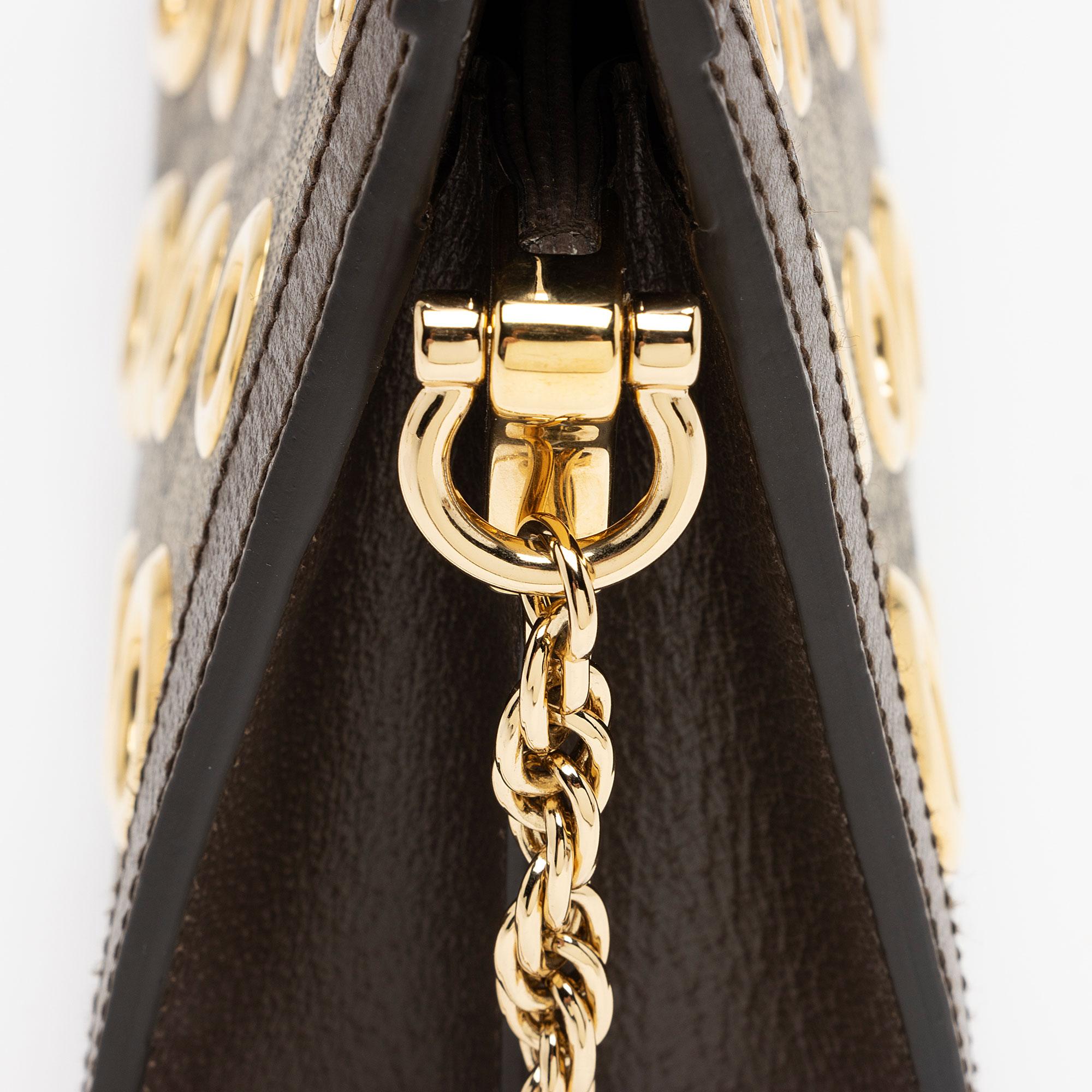 Gucci GG Supreme Eyelet Ophidia Small Chain Shoulder Bag (SHF-20pOYc)