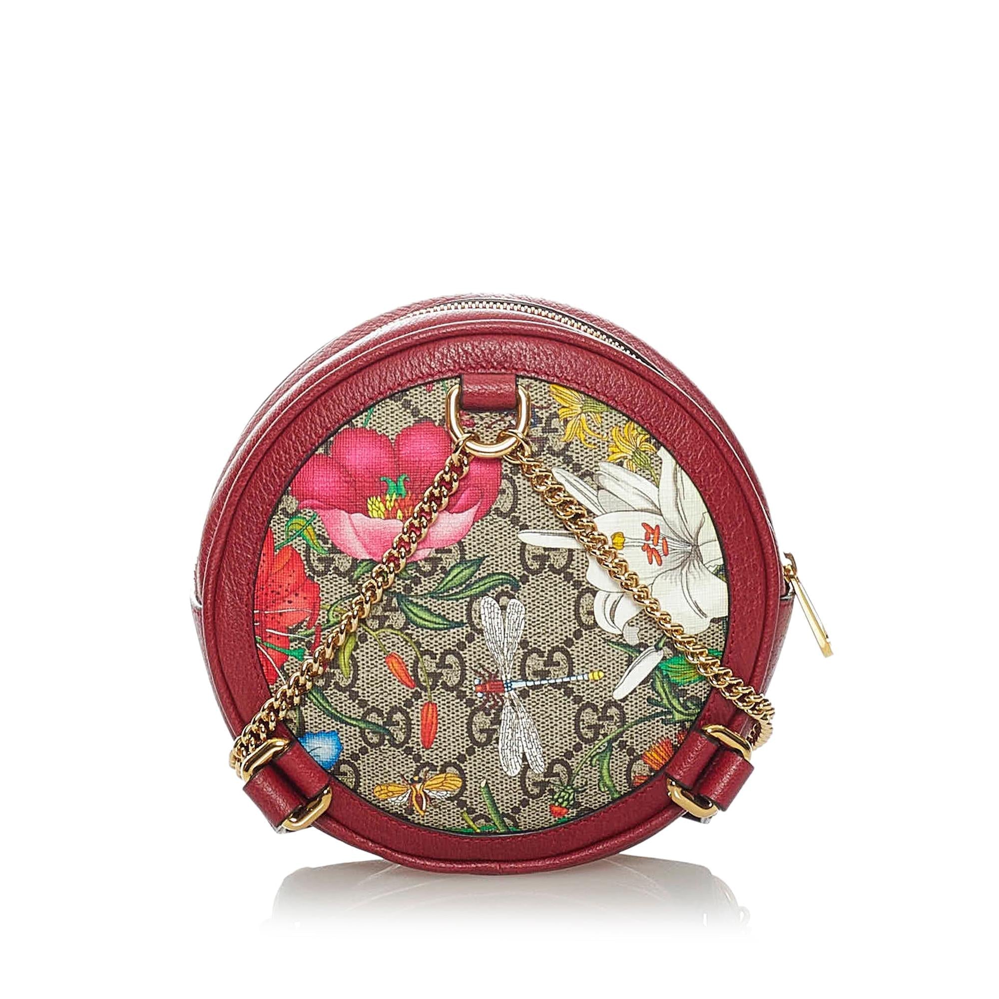 Gucci Gucci Supreme Flora Ophidia Round Backpack (SHG-33576)