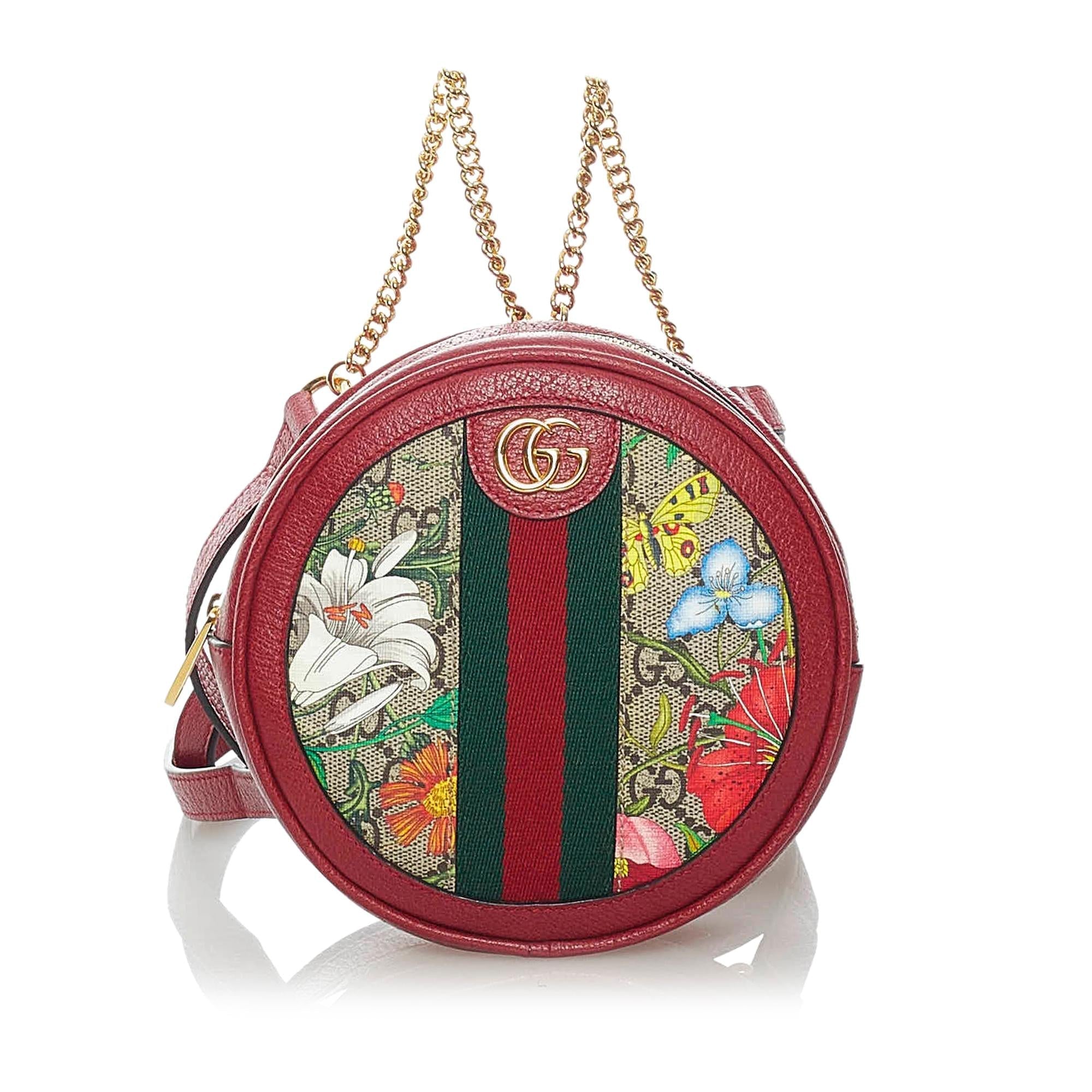 Gucci Gucci Supreme Flora Ophidia Round Backpack (SHG-33576)