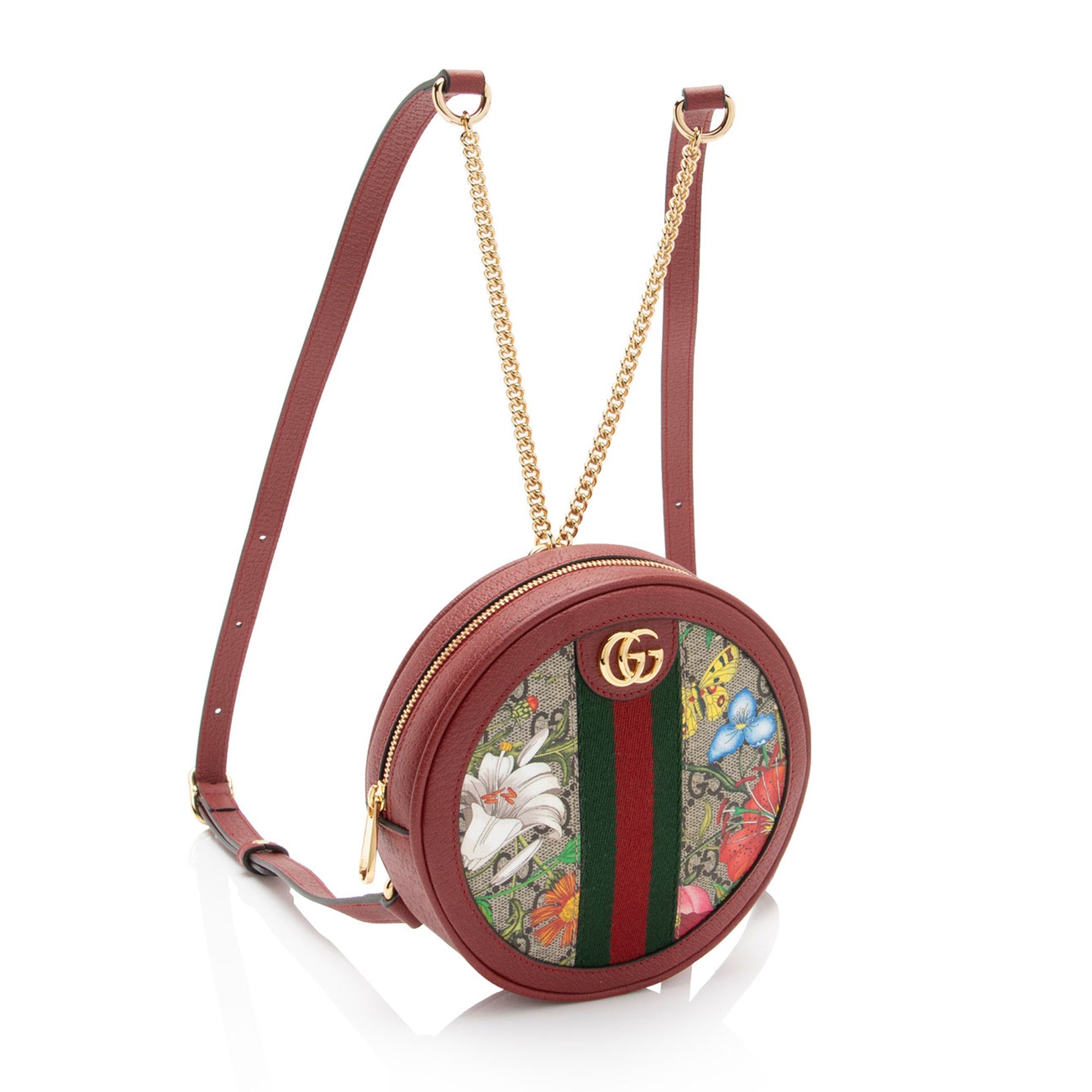 Gucci GG Supreme Flora Ophidia Round Mini Backpack (SHF-YLliBe)