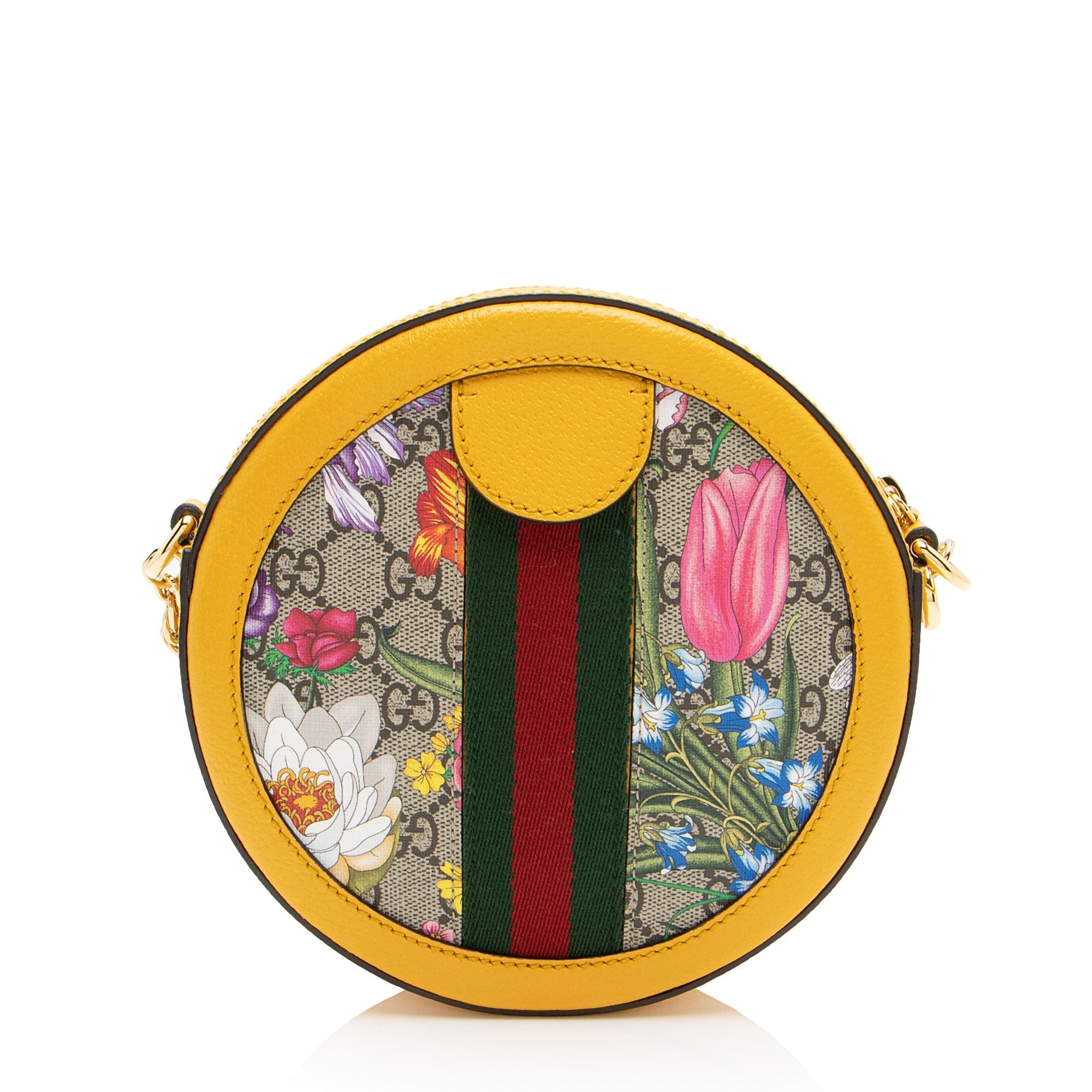 Gucci GG Supreme Flora Ophidia Round Mini Shoulder Bag