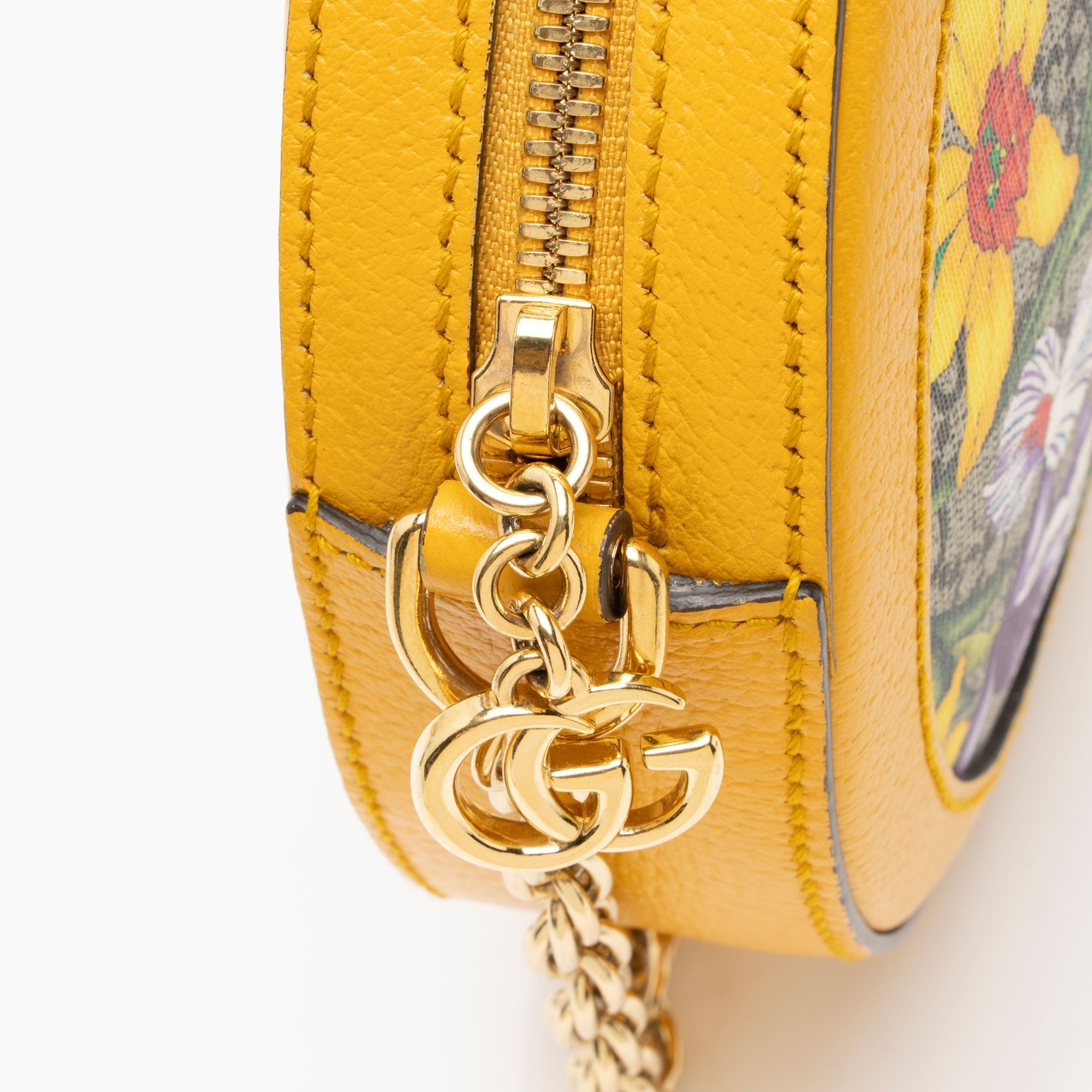 Gucci GG Supreme Flora Ophidia Round Mini Shoulder Bag