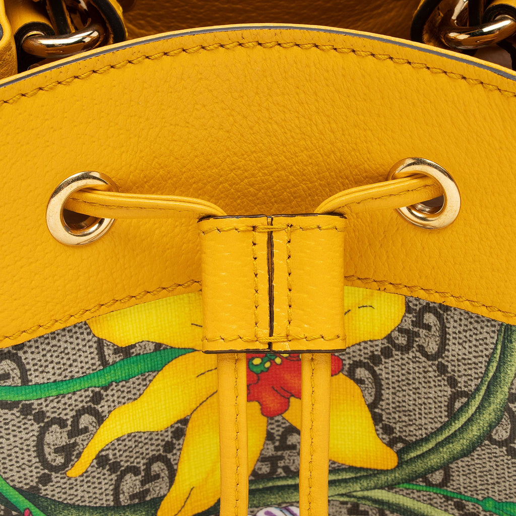 Gucci GG Supreme Flora Ophidia Small Bucket Bag (SHF-xrAn0H)