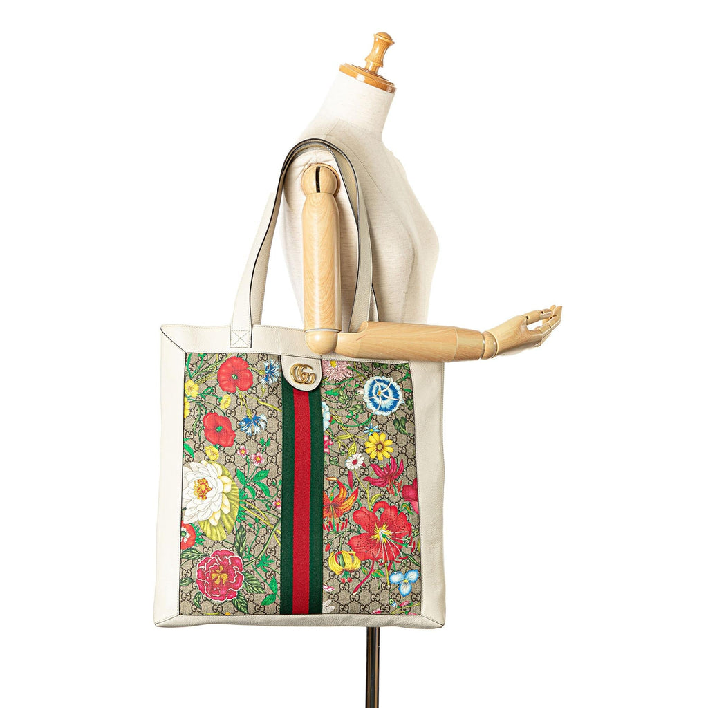 Gucci GG Supreme Flora Ophidia Tote (SHG-bd4pGS)