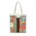 Gucci GG Supreme Flora Ophidia Vertical Shopping Tote (SHF-0C0Gj1)