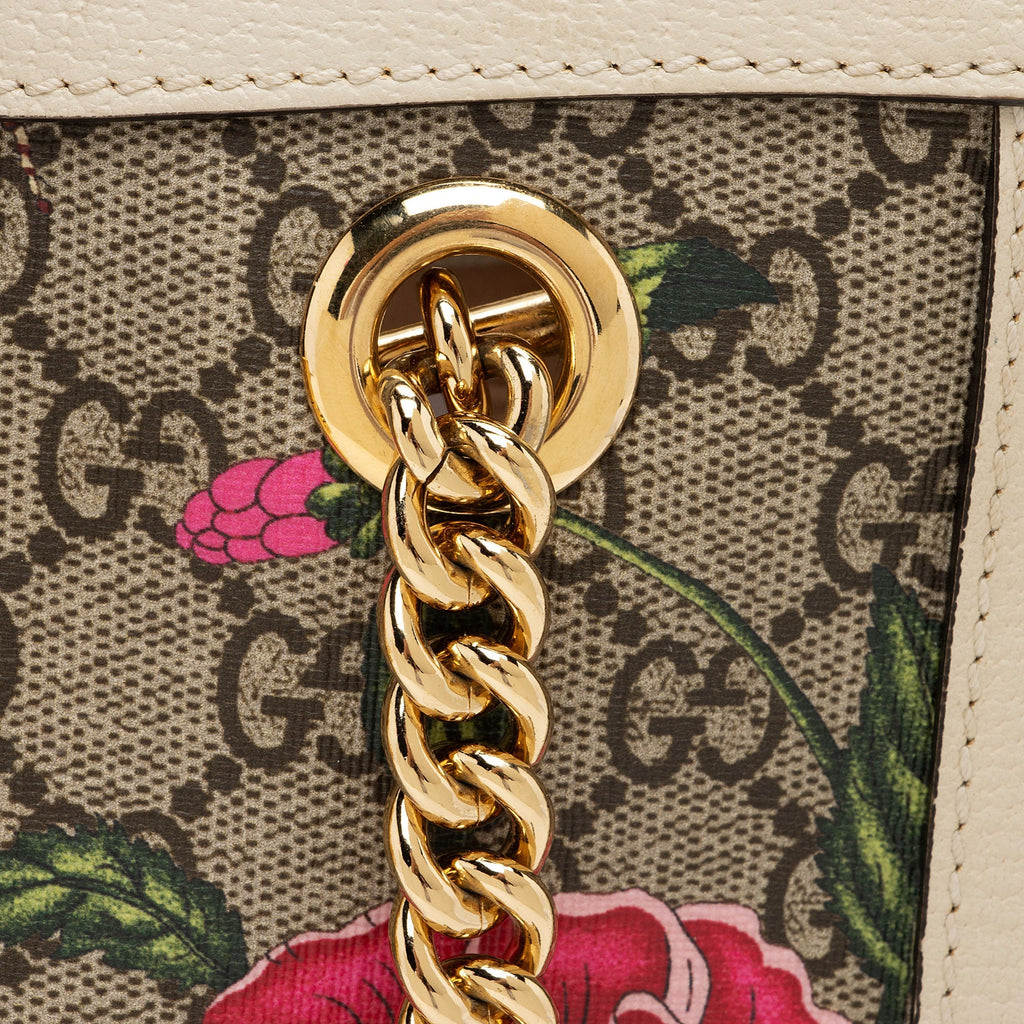 Gucci GG Supreme Flora Padlock Small Tote (SHF-39l0R6)