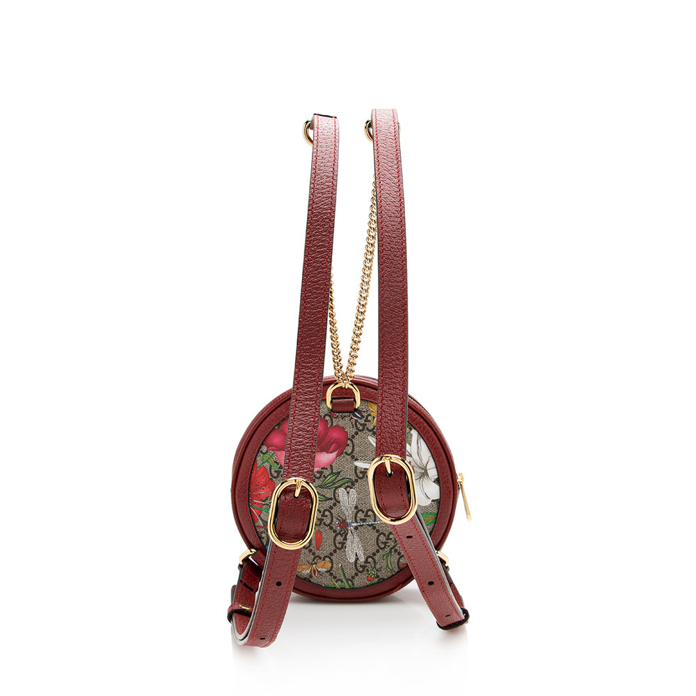 Gucci Gucci Supreme Flora Ophidia Round Mini Backpack (SHF-17170)