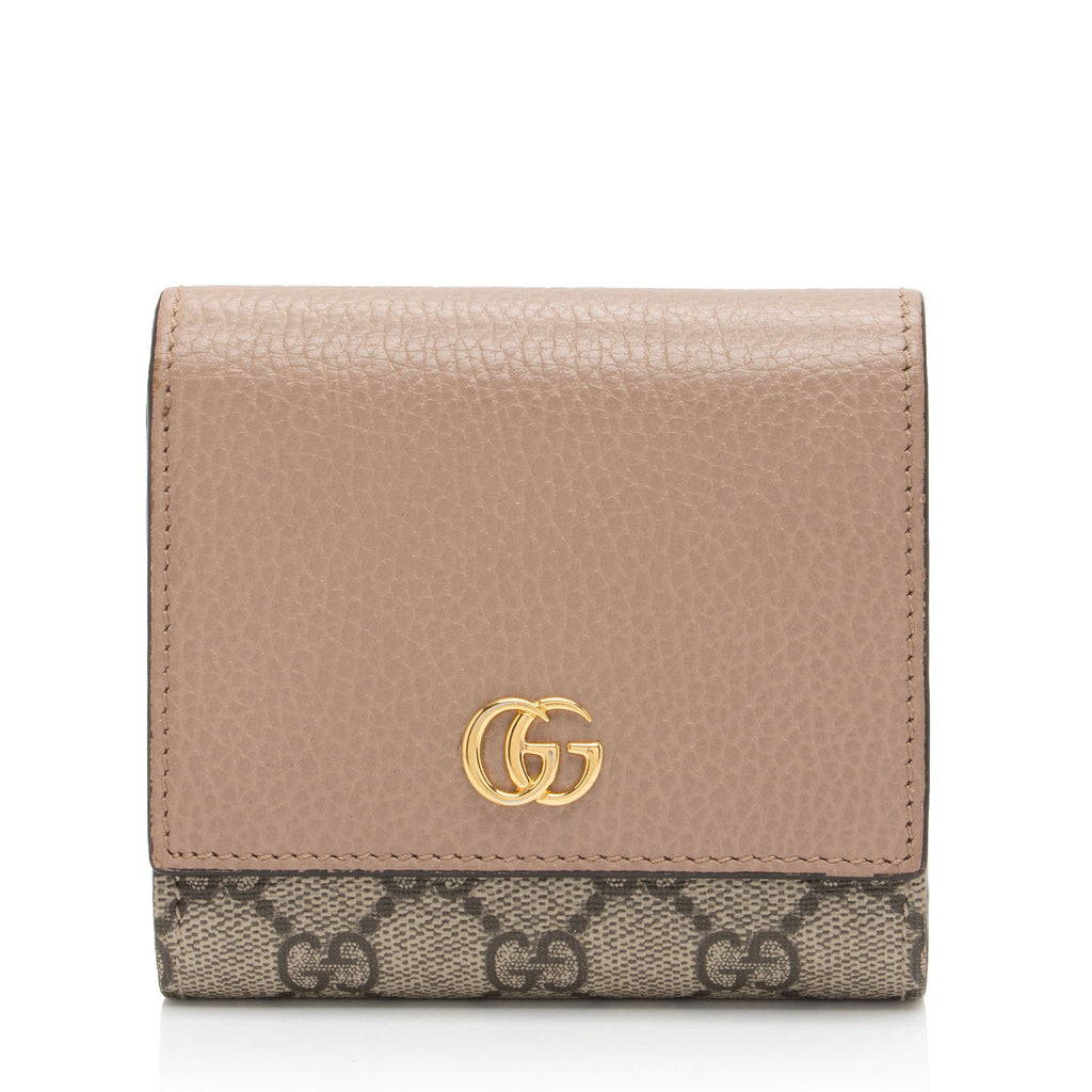 Gucci GG Supreme GG Marmont Compact Wallet (SHF-7LHllk)