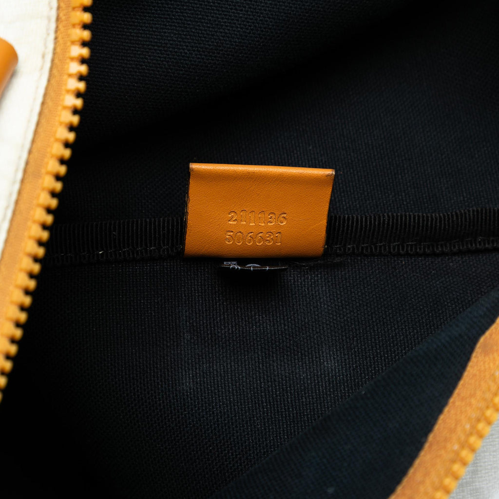 Gucci GG Supreme Heritage Logo Flat Zip Tote