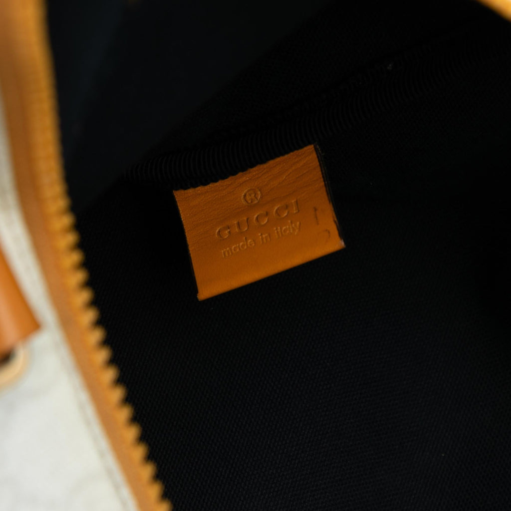 Gucci GG Supreme Heritage Logo Flat Zip Tote