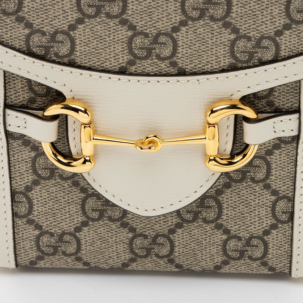 Gucci GG Supreme Horsebit 1955 Vertical Mini Shoulder Bag (SHF-eO3rqs)