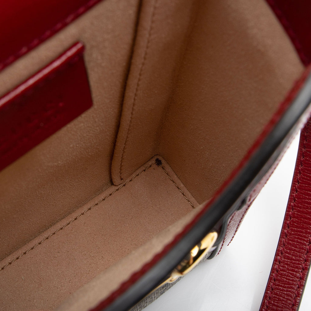 Gucci GG Supreme Horsebit 1955 Vertical Mini Shoulder Bag (SHF-ue12O9)