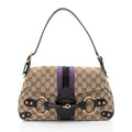 Gucci GG Supreme Horsebit Web Flap Bag (SHF-dZLqw3)